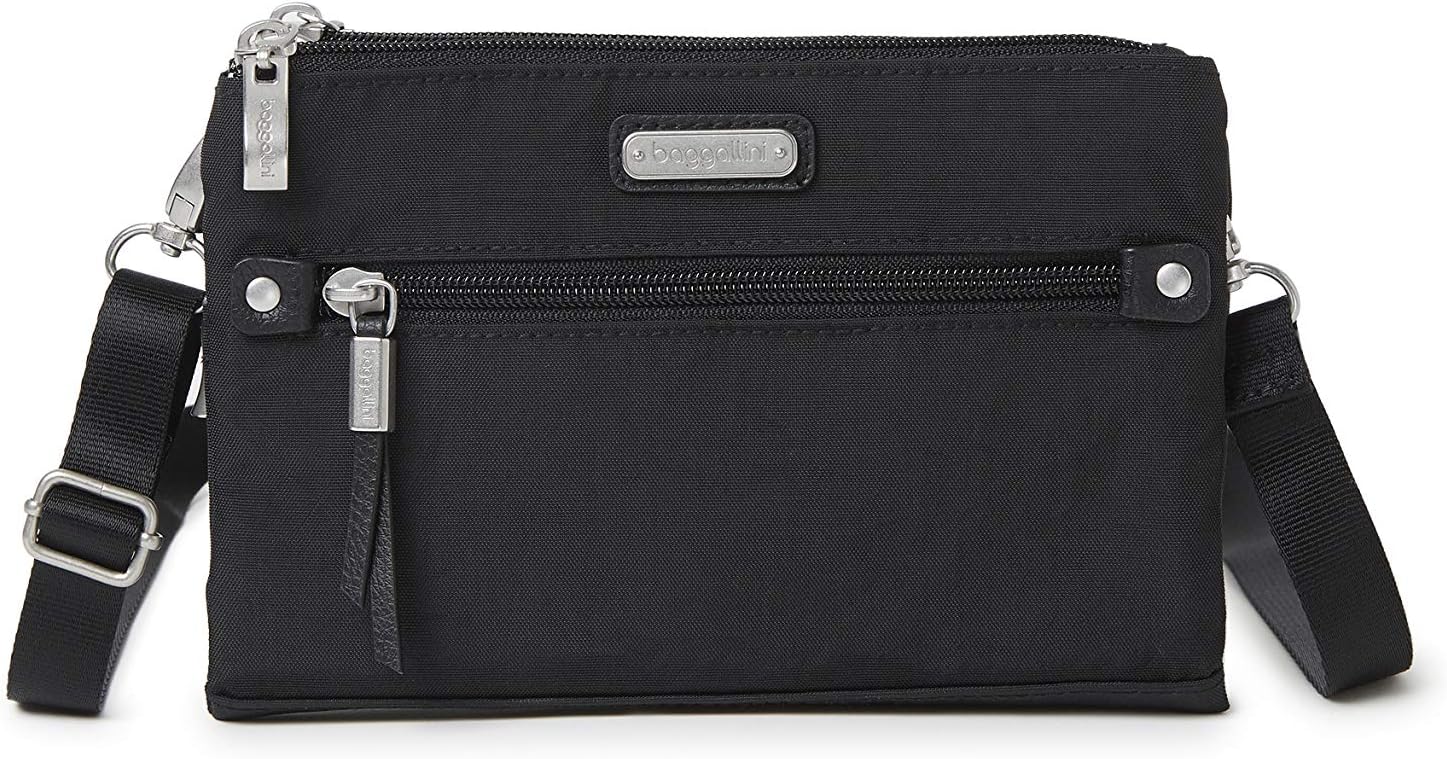 Baggallini New Classic Subway Small Crossbody Bag, Black
