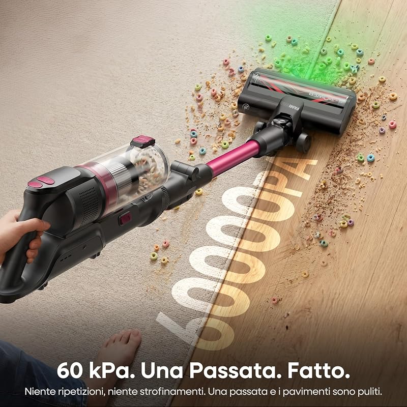 FV3 Aspirapolvere senza Fili 60KPa/50Min/120㎡, Tubo Pieghevole — foto 2 di 8