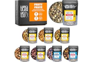 Tiesta Tea - Fruity Tea Sampler | 8 Exotic Loose Leaf Tea Blends - Caffeine Free Loose Leaf Tea Sampler | Assorted Fruit & He