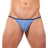 Gregg Homme Men's Yoga Breathable String Thong, 190414, Blue, XL