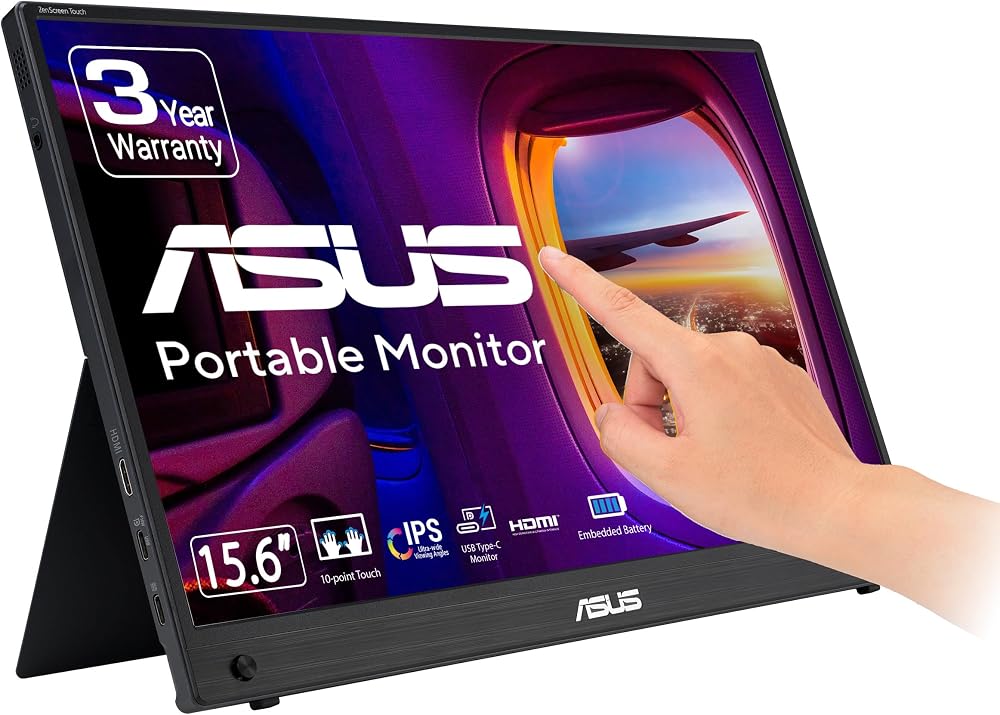 ASUS ZenScreen Touch MB16AMTR 16 inch Portable USB Monitor FHD IPS 10-point