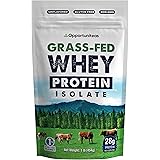 Grass Fed Whey Protein Powder Isolate - Unflavored - Low Carb Keto & Paleo Diet Friendly - Pure Grass-Fed Protein for Shakes,