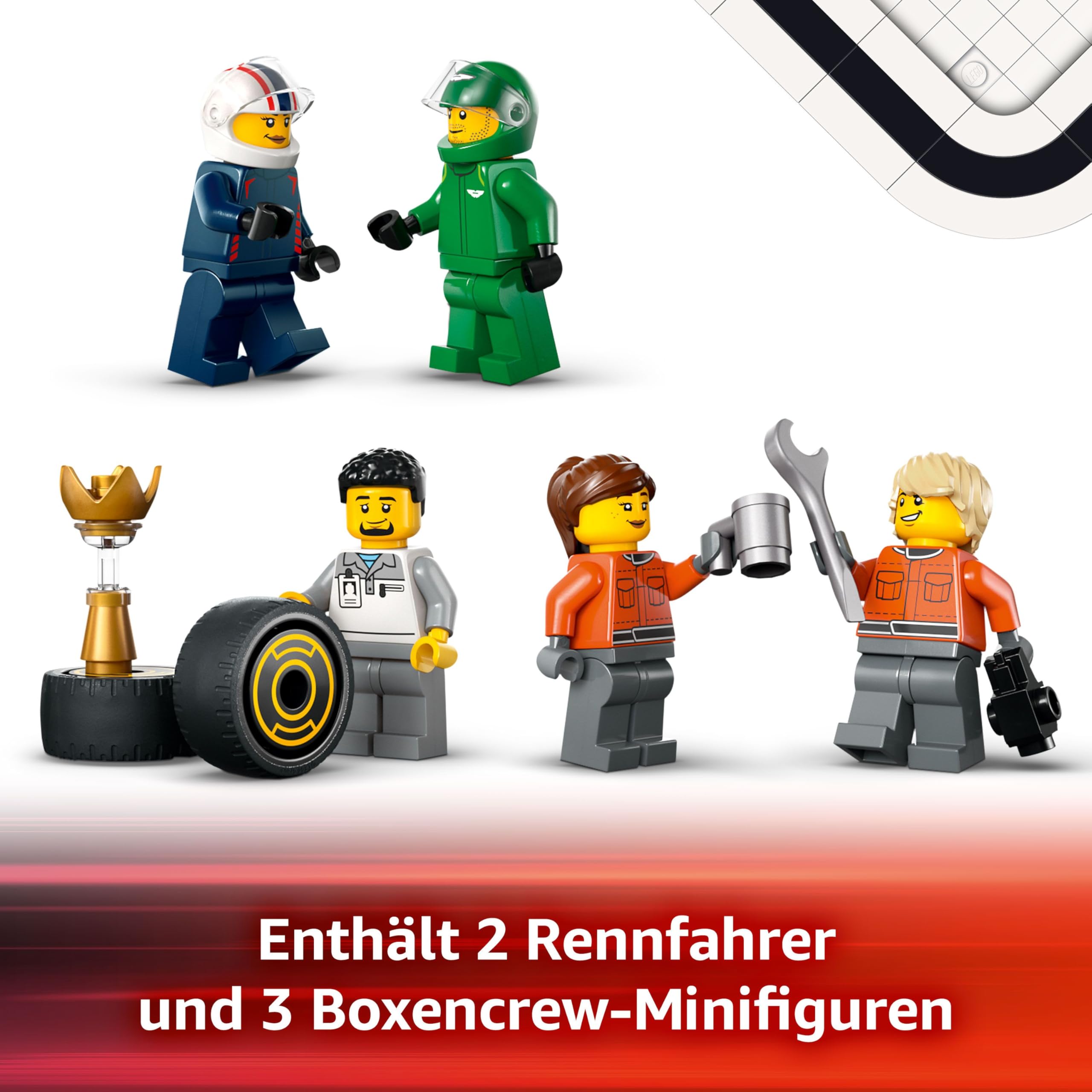 LEGO City F1 Transporter mit RB20 & AMR24 F1 Rennautos - Spielzeug Autotransporter für Red Bull & Aston Martin Formel 1 Teams - Inkl. 5 Minifiguren - Geschenk für Jungen & Mädchen ab 8 Jahren 60445 6