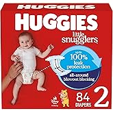 Huggies Size 2 Diapers, Little Snugglers Baby Diapers, Size 2 (12-18 lbs), 84 Count, Packaging May Vary