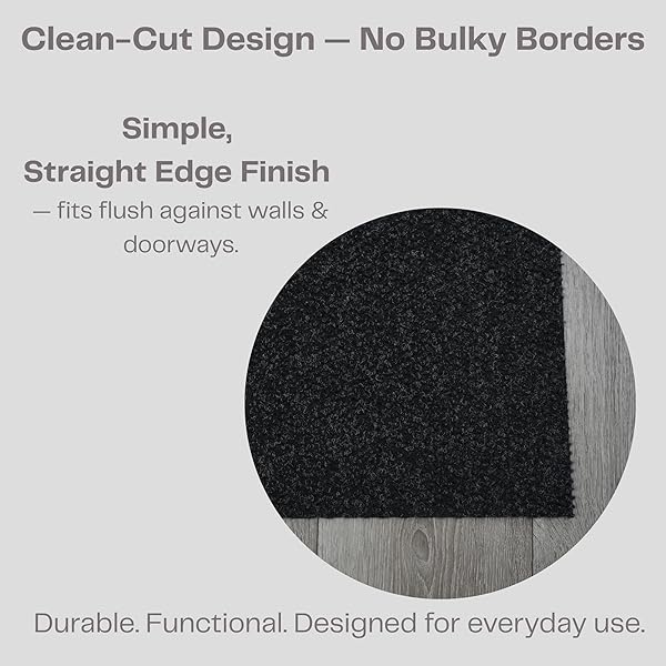 ICUSTOMRUG HALLWAY RUNNER RUG – 3X9FT BLACK, INDOOR/OUTDOOR, NON-SLIP RUBBER BACKING, LOW-PROFILE ALL-WEATHER CARPET, NON-SHEDDING & EASY CARE, ENTRYWAY MAT IDEAL FOR HIGH TRAFFIC AREAS
