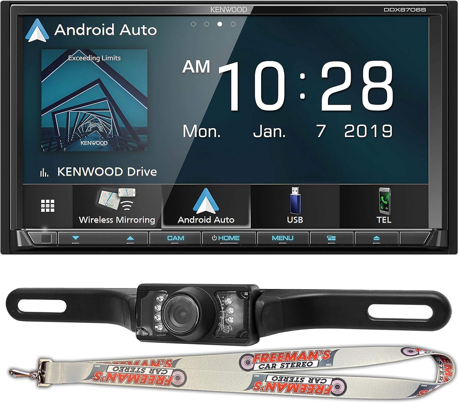 Kenwood DDX8706S 6.95" DVD with Wireless CarPlay & Android Auto and Back Up Camera Included