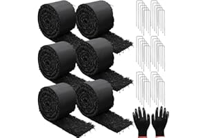 ZATOZKAR 6 Pcs Rubber Mulch for Landscaping Garden Mulch Black Roll Rubber Mulch Mat Natural-Looking Edging Border Cuttable Reduced Weed Growth Organic Soil Fertilizer Bed Liner for Garden 10 Ft Long Each 2025
