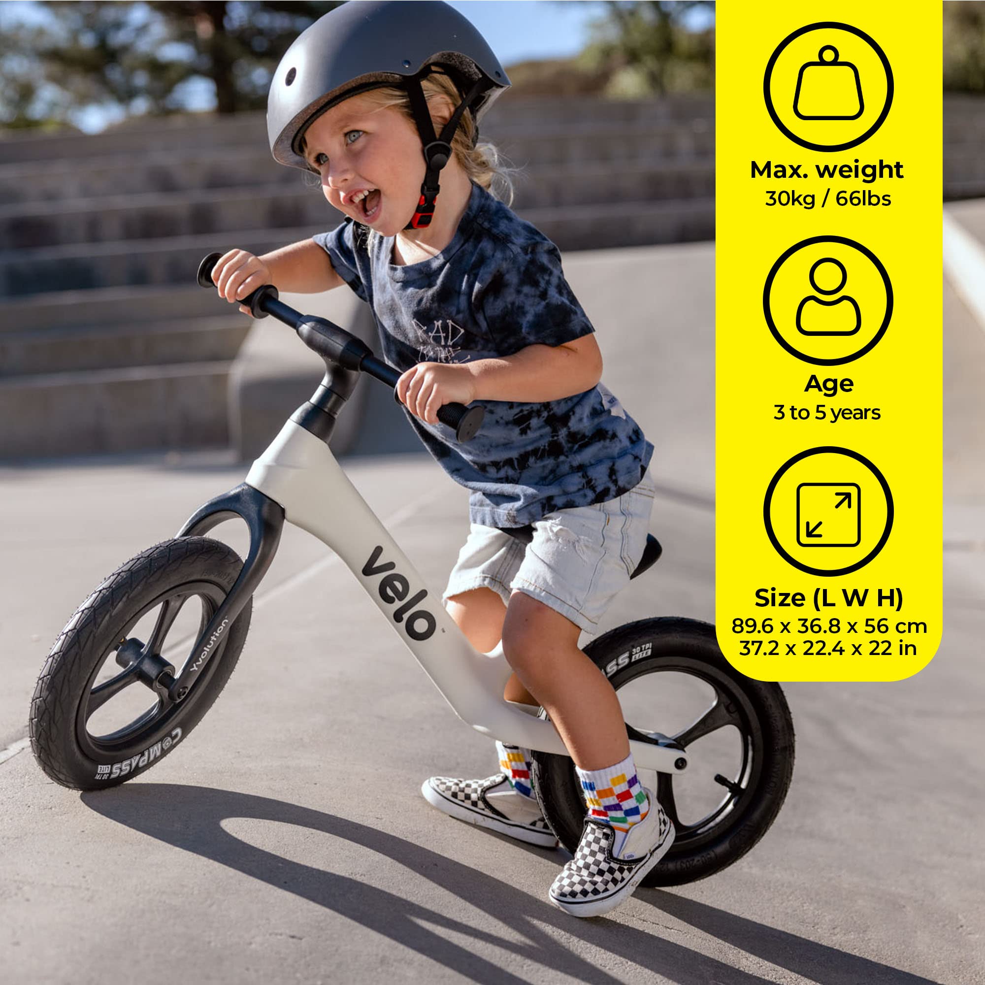 Yvolution Toddler Balance Bike Kids Outdoor Sports Toy, Y Velo Pro Toddler Bikes No Pedal Training Bicycle for Kids Age 3, 4, 5 Years Old with Adjustable Handlebar and Seat, 12