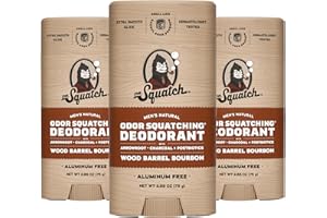 Dr. Squatch Natural Deodorant for Men 3 Pack Wood Barrel Bourbon – Odor-Squatching Men's Deodorant Aluminum Free (2.65 oz, 3 Pack)