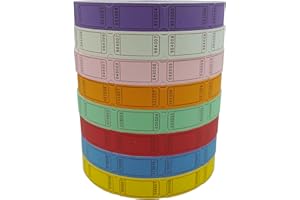 DNB SPORTS DNB 16000 Pcs Raffle Tickets - 8 Color Set of 2000 Pcs 2 x 1 Inch Single Roll Consecutively Numbered Blank Tickets - Pink/Red/White/Green/Blue/Yellow/Orange/Purple