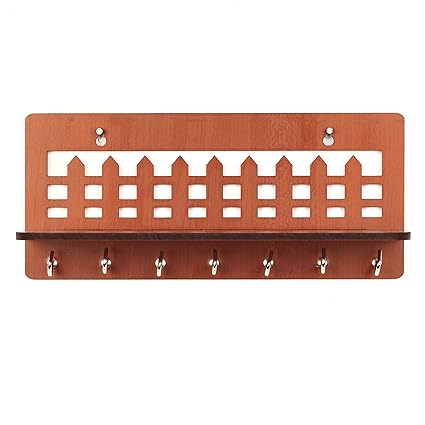 Sehaz Artworks FenceBlock MDF Key Holder (Size: 25 cm x 11 cm x 0.3 cm, Color: Brown)