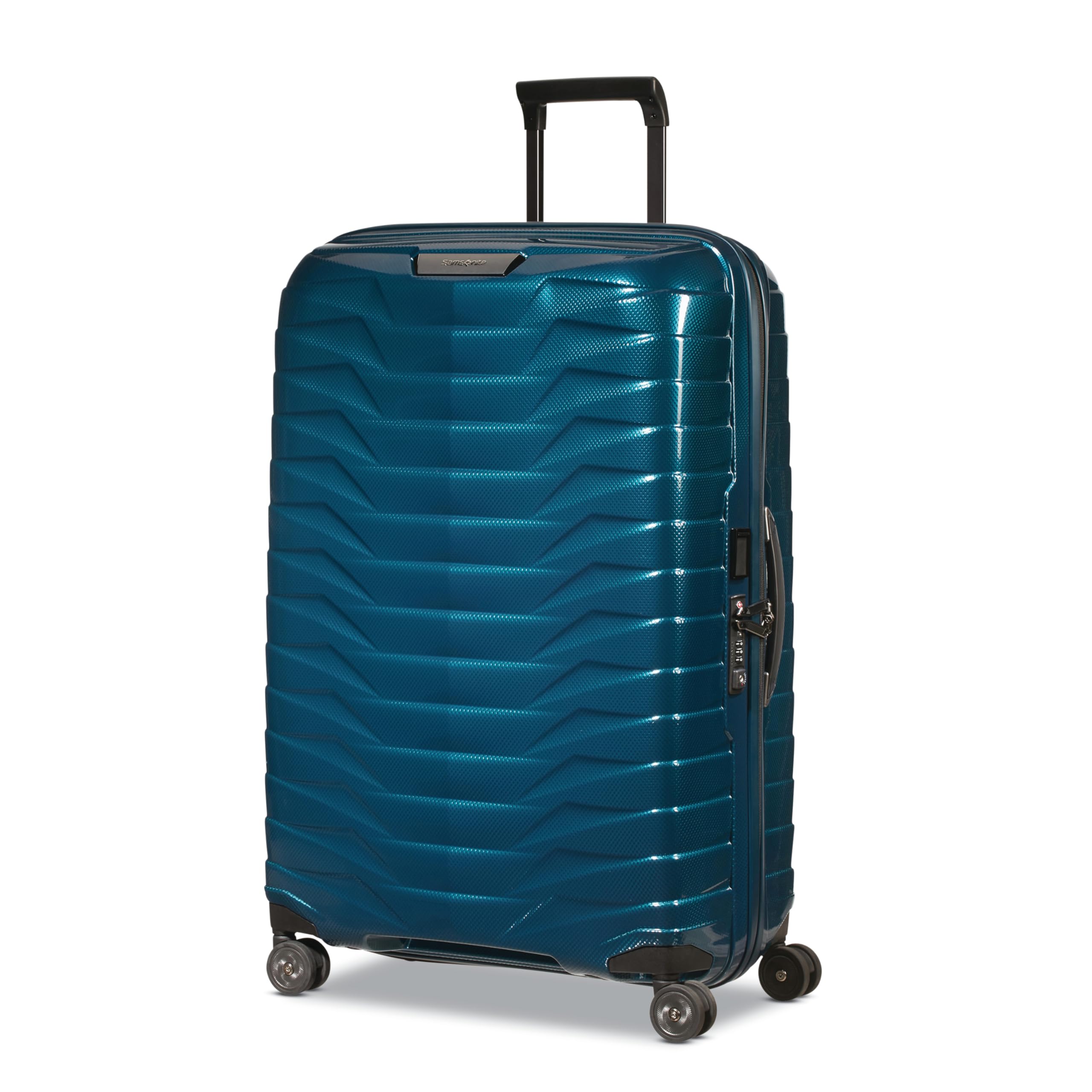 Samsonite Proxis Large Hardside Luggage with Dual Spinner Wheels – Innovative Roxkin™ Lightweight Shell With Ultimate Durability- Includes TSA Lock, Ergonomic Telescoping Handle – Petrol Blue