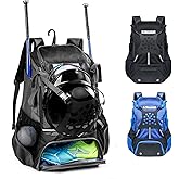 VIGEGARI Baseball Backpack for Youth, Boys, Adults - Bat and Softball Equipment Bag With Glove Holder, Helmet, Shoes Compartment - T-Ball Accessories and Baseball Gifts