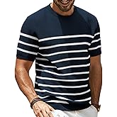 PJ PAUL JONES Mens Casual T-Shirts Classic Short Sleeve Knit Tees Crewneck Solid Tee Shirts