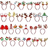 MGparty 24pcs Christmas Headbands Party Favors Decoration Supplies Xmas Gifts Photo Booth Xmas Tree Snowman Reindeer Antlers Santa Hat