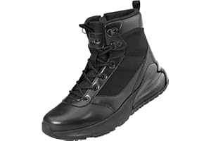 CENNID Women's Waterproof Work Tactical Boots Wide Non Slip Boots Lightweight for Side Zipper All Day Comfortable Hiking Motorcycle Service
