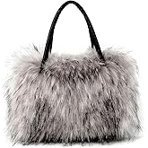 Women's Shoulder Handbags Faux Fur Tote Bag Fluffy Satchel Handbags for Women, Mom, Friend, Bridesmaids