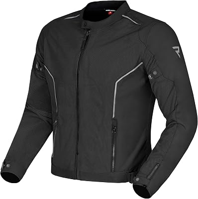 Casaco de Mota Masculino Wave | Têxtil | Painéis de Ventilação em Rede | Cotovelos e Ombros Protetores Nível 2 | Bolso Protetor Traseiro