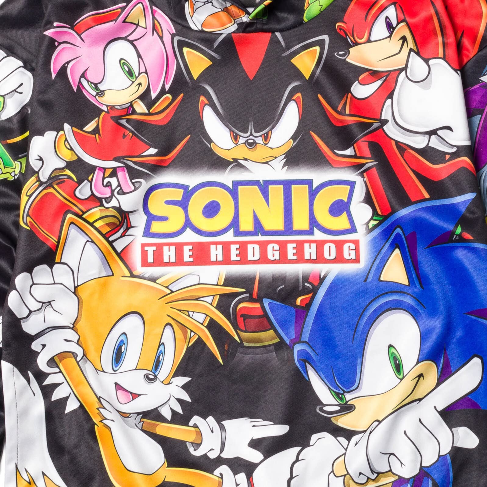 SEGA Sonic the Hedgehog Knuckles Shadow Tails Fleece Pullover Hoodie Little Kid to Big Kid