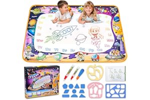 TOYK Water Doodle Mat - Kids Painting Writing Doodle Board Toy - Color Doodle Drawing Mat Bring Magic Pens Educational Toys for Age 2 3 4 5 6 7 8 Year Old Girls Boys Toddler Gift