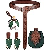 Twistover 6 Pcs Women Renaissance Accessories Leaf Belt Bag Medieval Viking Belt Potion Bottles Leather Skirt Hikes