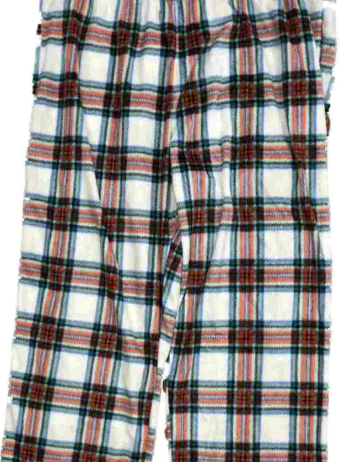 green and white plaid pants