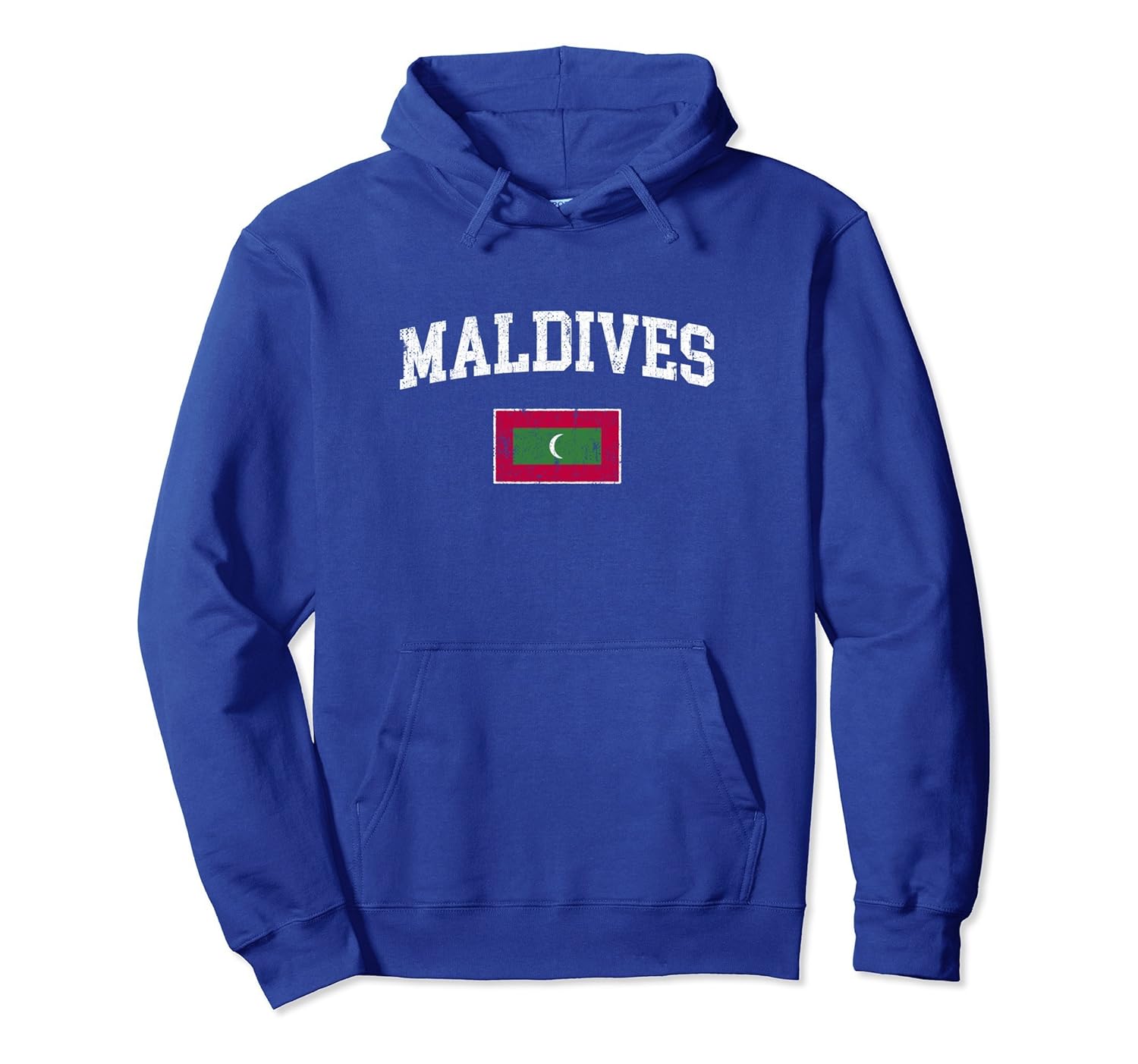 Vintage Maldives Flag Pullover Hoodie College Shirt-Rose