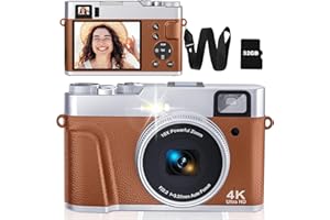 BIFEVSR 4K Digital Camera for Photography Autofocus, 48MP Vlogging Camera for YouTube with Viewfinder Dial Flash,16X Digital Zoom Portable Compact Travel Camera Anti-Shake for Teens,Adults,Beginners