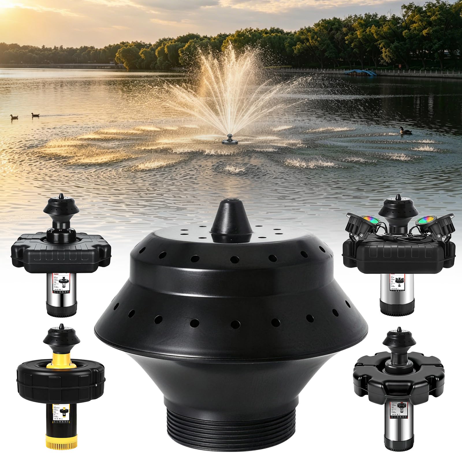 Condition photo showing As Is for pond fountain aerator replacement nozzle heads for schupethauer, fits 3.3'' connection all pond foun