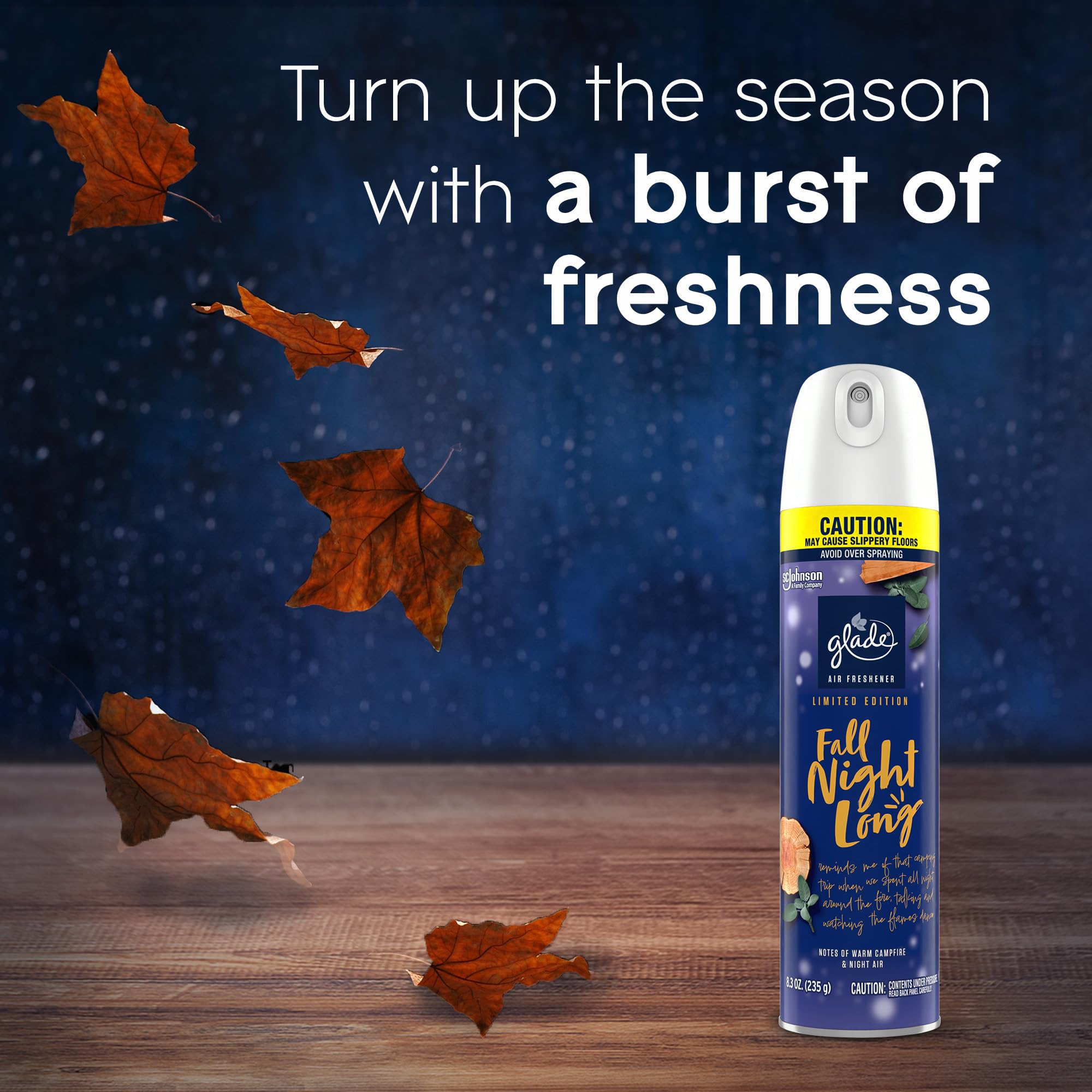 Glade Air Freshener Room Spray, Fall Night Long, 8.3 oz, Limited Edition Scent, 2 Count