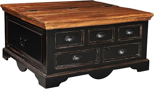 Sit Mobel 5894 11 Couchtischtruhe Corsica 90 X 90 X 47 Cm Mango Mdf Schwarz Mit Honigfarbiger Deckplatte Amazon De Kuche Haushalt