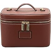 ETOILE - Mini Vanity Case Ginger Brown - Stylish Travel Makeup Bag Organizer With Removable Dividers