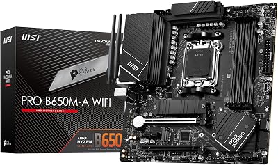 MSI PRO B650M-A WiFi Motherboard Micro-ATX AMD Ryzen 7000 AM5 DDR5 Wi-Fi 6E