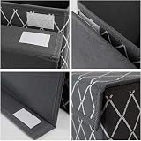 VERONLY Large Kids Toy Storage Box Chest, Foldable Fabric Organizer Grey view 8