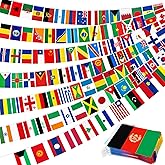 95 ft International Flag Bunting Banner, 100 Pcs World Country String Flags for Classroom, Cultural Events, Sports Festivals, School Activities, Bars, and Global Party Decorations