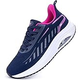 AOV Wide Walking Shoes Women Arch Support Plantar Fasciitis Tennis Sneakers Orthotic Tennis Shoes for Workout Gym Black Size 8