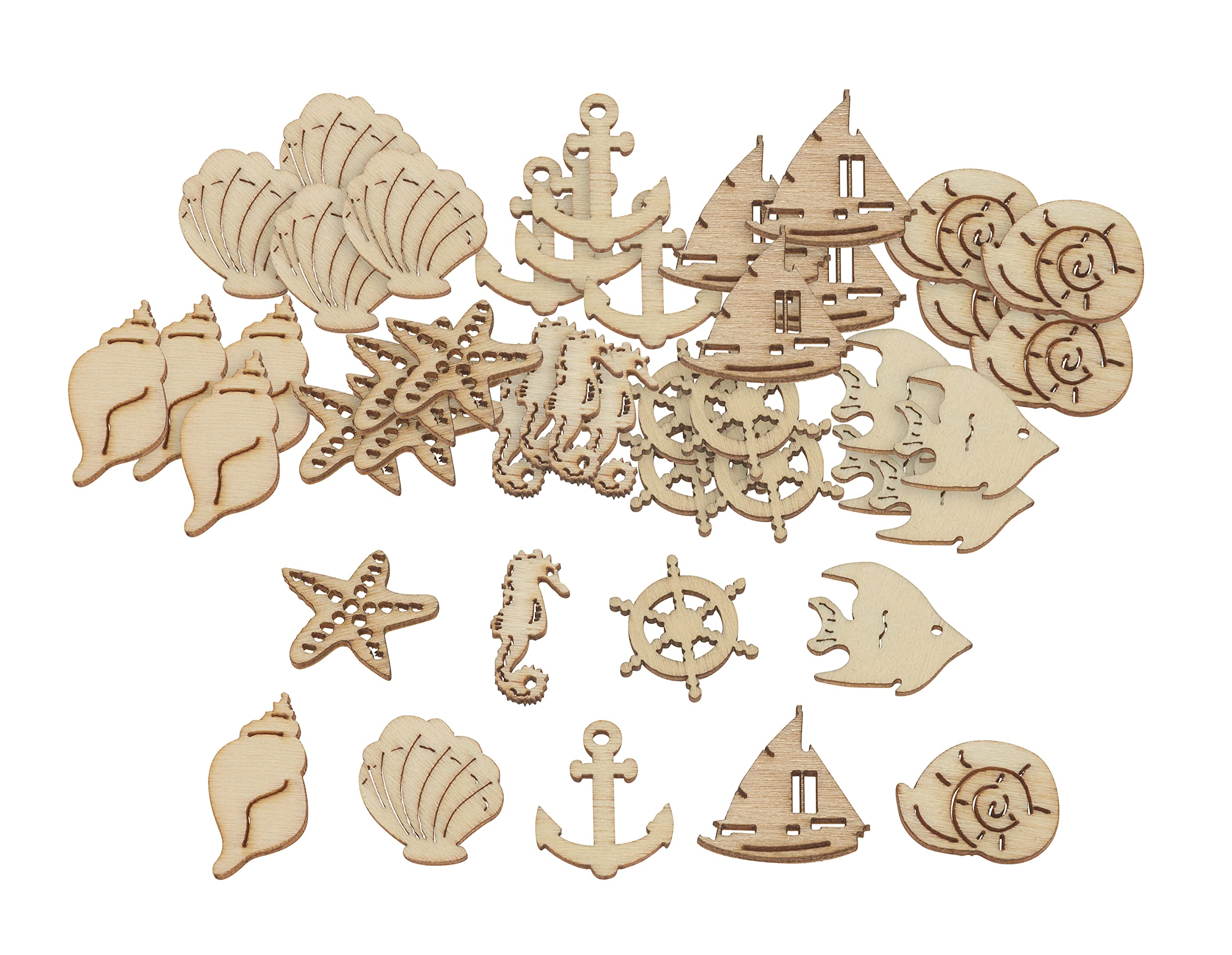 Bare Basics Wooden Shapes, Natural, One Size