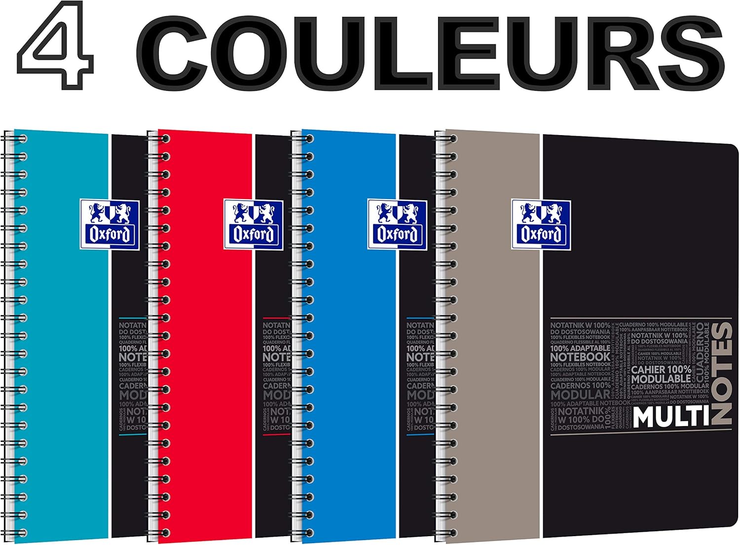 Oxford Students Spiral Notepad Multinote A4+ 160 Pages Ruled 5 mm - Notebook with 3 Dividers - Image 3