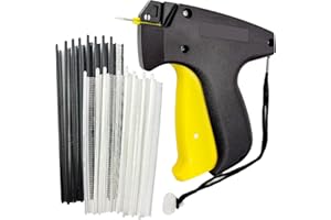 FIFCHALL Mini Stitch Tagging Gun, Quick Clothing Fixer, Sewing Gun for Clothes Includes 1 Needle,1000 Black and 1000 White Micro Fasteners for Clothes Sewing Quilting Hemming（Black）