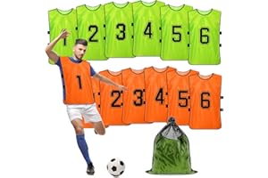 Aodgg 12 Pack Scrimmage Training Vest - Soccer, Basketball, Football Bibs/Pinnies - Practice Jersey Pennies for Kids, Youth a