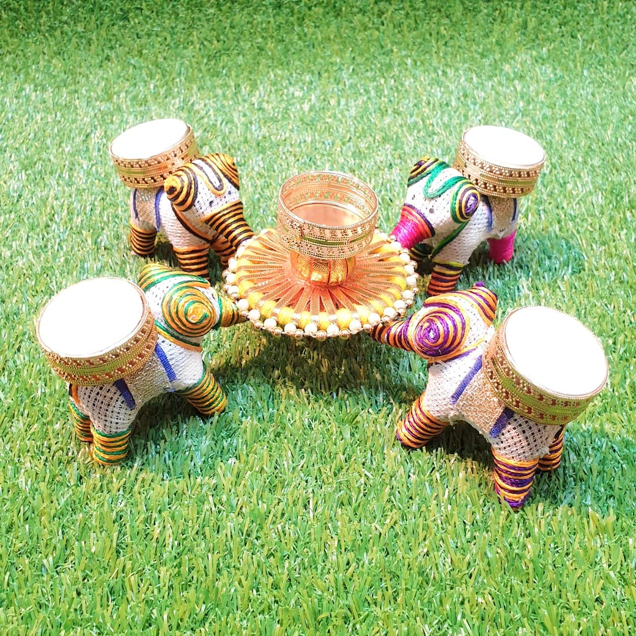 Decorative white elephant Diya set,Gift set Diya, Pooja, Diwali, Diwali Diya, Diwali Decor, Wedding, Wedding Decor, Shaadi, Shaadi Decor, Decors