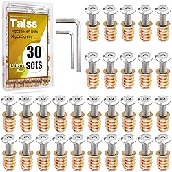 Taiss 30 Sets 1/4"-20 Threaded Inserts for