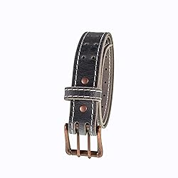 Men’s Classic Leather Belt, Double Prong Retro