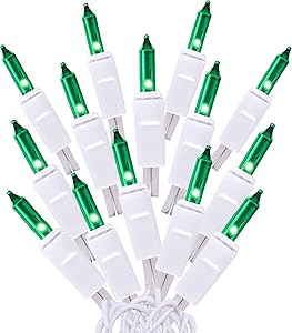 Holiday Essence 100-Count Green St. Patrick's Day Light Set, Christmas String Lights with White Wire, Professional Grade, Indoor and Outdoor Use, Decorate Christmas Trees, Garden Party, Patio Decor
