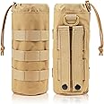 ZXXSFM Molle Water Bottle Holder for Backpack, Tactical Water Bottle Holder for 18 24 32 36 48 Oz Water Bottle, Drawstring Molle Pouches Can Attach to Backpack, Strap, Belt