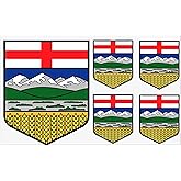 Alberta Coat of Arm Sticker,25PCS Albertan Flag Decal Decoration,Waterproof Decor for Laptop Window Car Suitcase(5 Sheets)