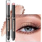 Wugbc Dual-Ended Rose Shimmer Eyeshadow Stick - Long-Lasting Cream Eye Shadow Stick Crease-Proof Eyeshadow Pencil, Easily Blendable Multi-Use Eye Highlighter Makeup with Built-in Smudger, 06