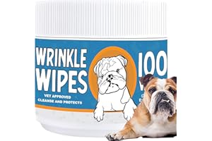 Wrinkle Wipes French Bulldog - 100 Count Plant-Based Formula Dog Face Wipes - Cleans and Soothes Wrinkles and Folds - 3.15 in