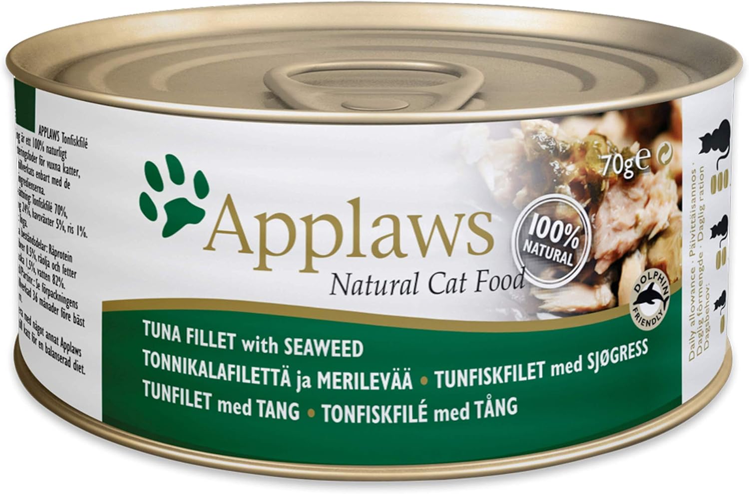 Applaws 100% Natural Cat Food, Tuna Fillet and Seaweed, 70 g Tin (Pack of 24), 70g, 70 g (Pack of 24) - Image 4