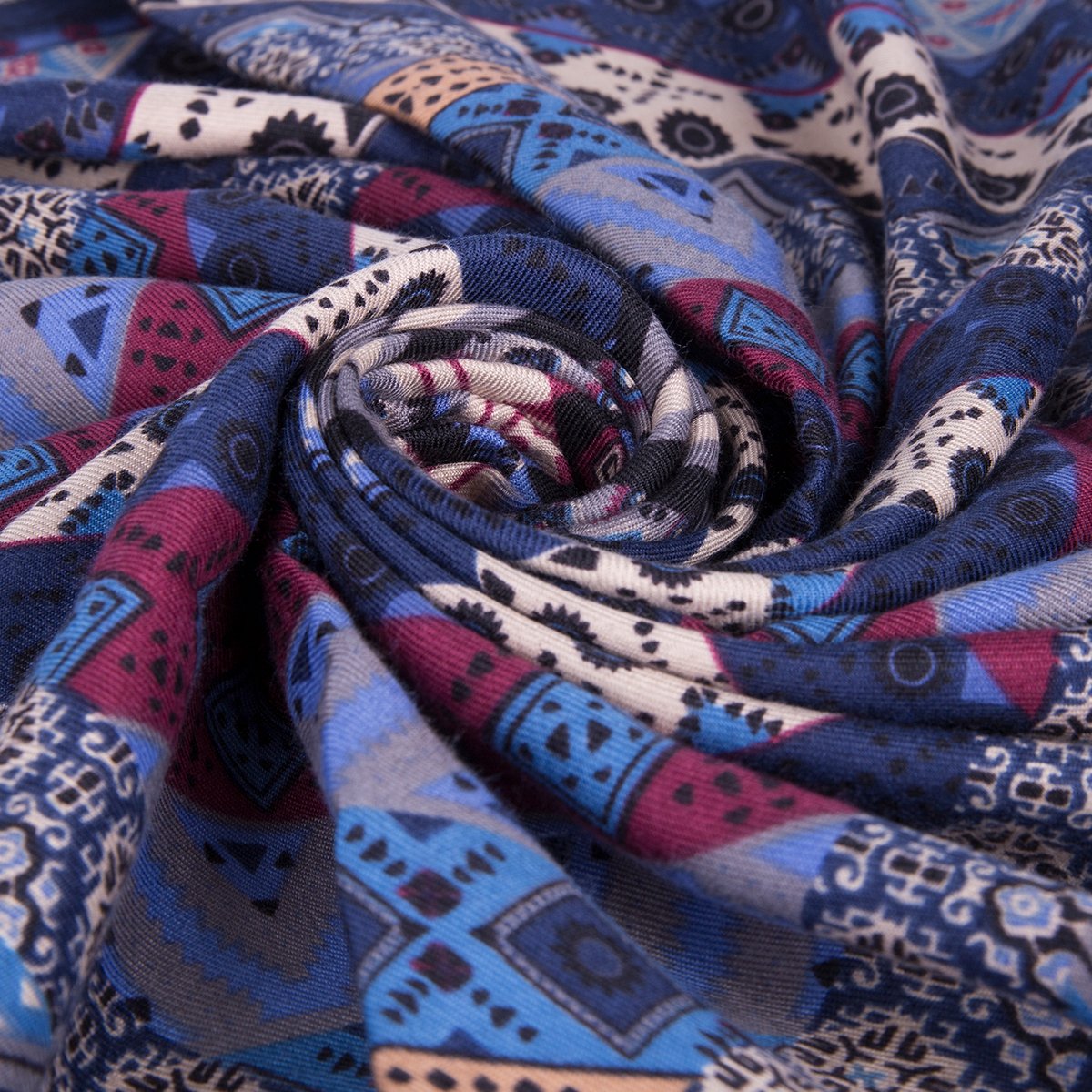 EVRFELAN Women Boho Scarf Tassel Shawl Tapestry Tablecloth Beach Towel Picnic Throw Wall Hanging Yoga Mat Ladies Cotton Scarves by Popular Handicrafts (Blue2)